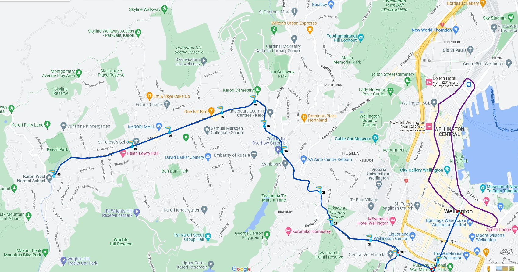 Karori-SM route